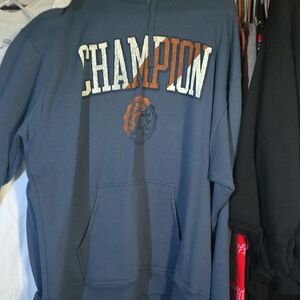 Champion Blue and Orange Hoodie for Men